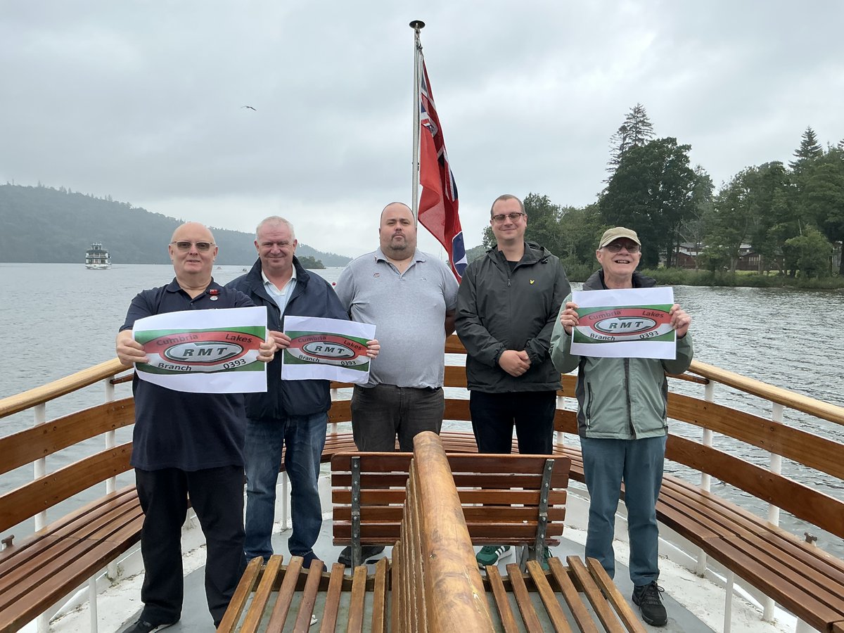 RMTunion's tweet image. Members of the RMT Manchester and North West of England Regional Council visiting members of our RMT Cumbria Lakes Branch - where we handed out the new branch badges