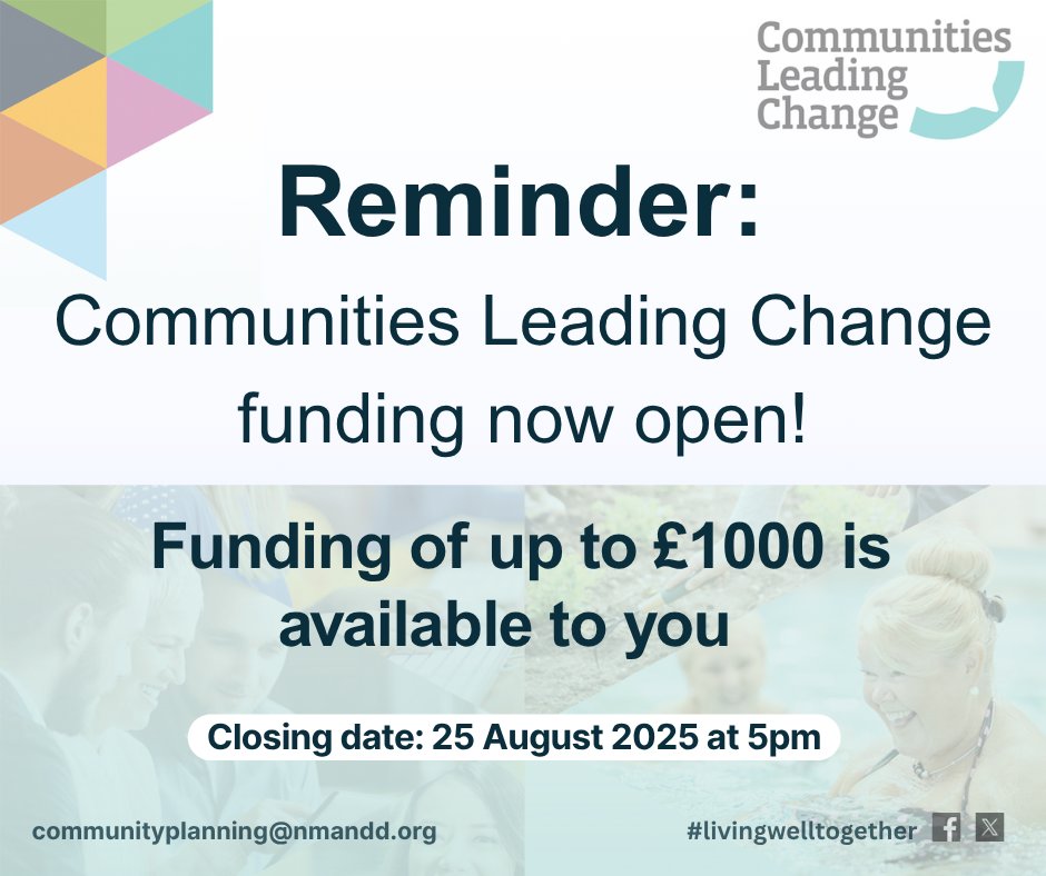 nmdcouncil's tweet image. 📢 𝗖𝗼𝗺𝗺𝘂𝗻𝗶𝘁𝗶𝗲𝘀 𝗟𝗲𝗮𝗱𝗶𝗻𝗴 𝗖𝗵𝗮𝗻𝗴𝗲 – 𝗙𝘂𝗻𝗱𝗶𝗻𝗴 𝗡𝗼𝘄 𝗢𝗽𝗲𝗻
Community and voluntary groups across the district are invited to apply for grants of up to £1,000 for projects that promote health and wellbeing.
To apply, complete a short Expression of…
