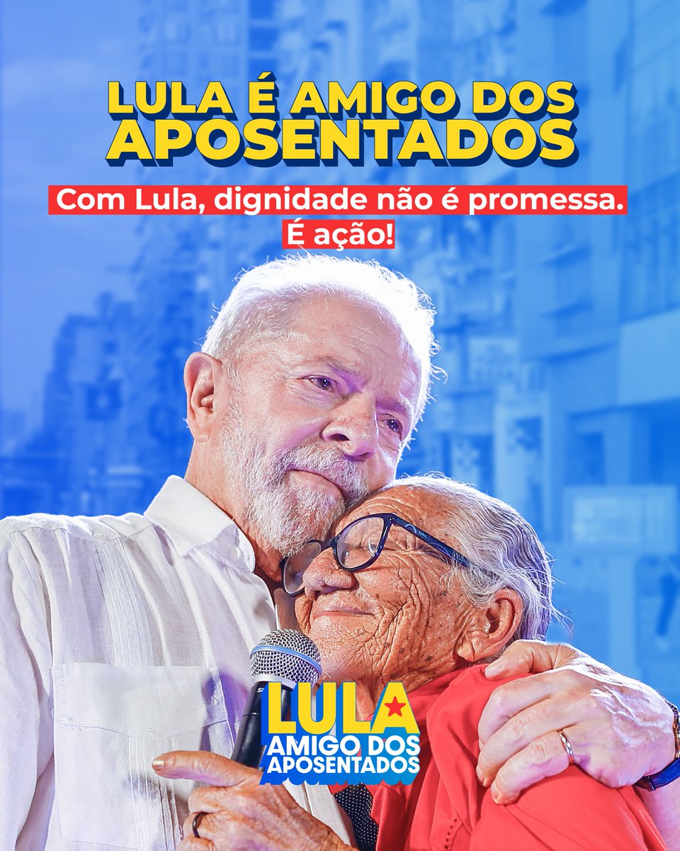 lulaverso's tweet image. Com Lula, respeito a quem construiu o Brasil não é discurso, é realidade.
Dignidade voltou a ser direito de quem trabalhou a vida inteira.
Lula é amigo dos aposentados. Sempre foi.