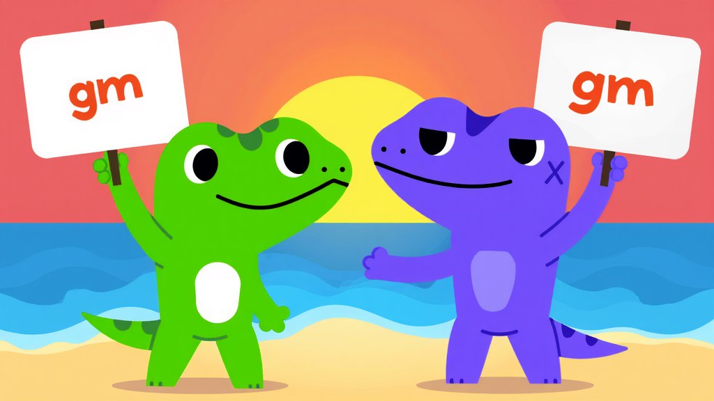 bobbyong's tweet image. Gekko and Rex wish you gm gm. Happy weekend!