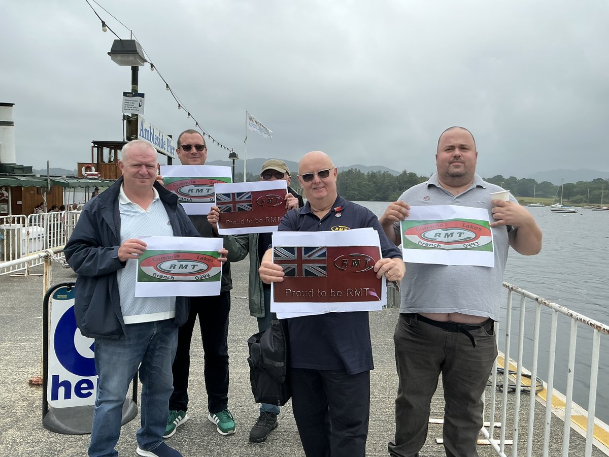 RMTunion's tweet image. Members of the RMT Manchester and North West of England Regional Council visiting members of our RMT Cumbria Lakes Branch - where we handed out the new branch badges
