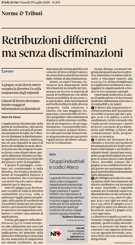 Parità salariale: l’Europa alza l’asticella.
La nuova direttiva UE punta a eliminare ogni discriminazione retributiva.
Differenze di stipendio? Ammesse solo se basate su criteri oggettivi e neutri rispetto al genere.