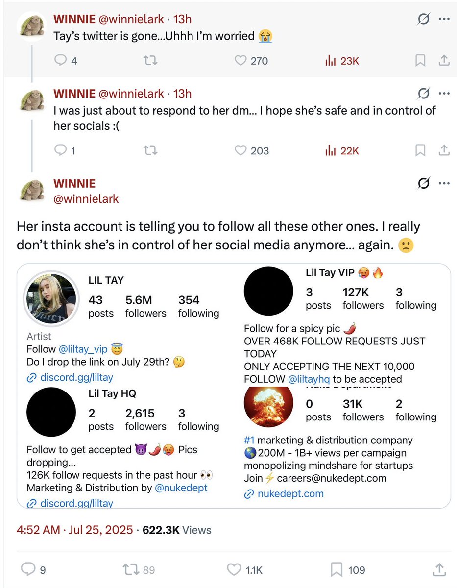 boreddeleuzian's tweet image. So...apparently Lil Tay got interested in radical feminism (!) over the last year, but is now promoting an upcoming OF to creeps who are waiting till she turns 18? Very weird, hope she's doing okay