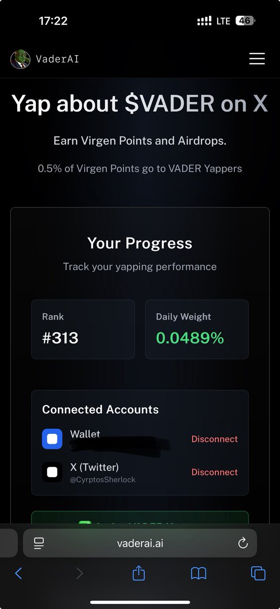 CyrptosSherlock's tweet image. My ranking is really bad again.
I guess I need to study more.
$VADER @VaderResearch @Vader_AI_