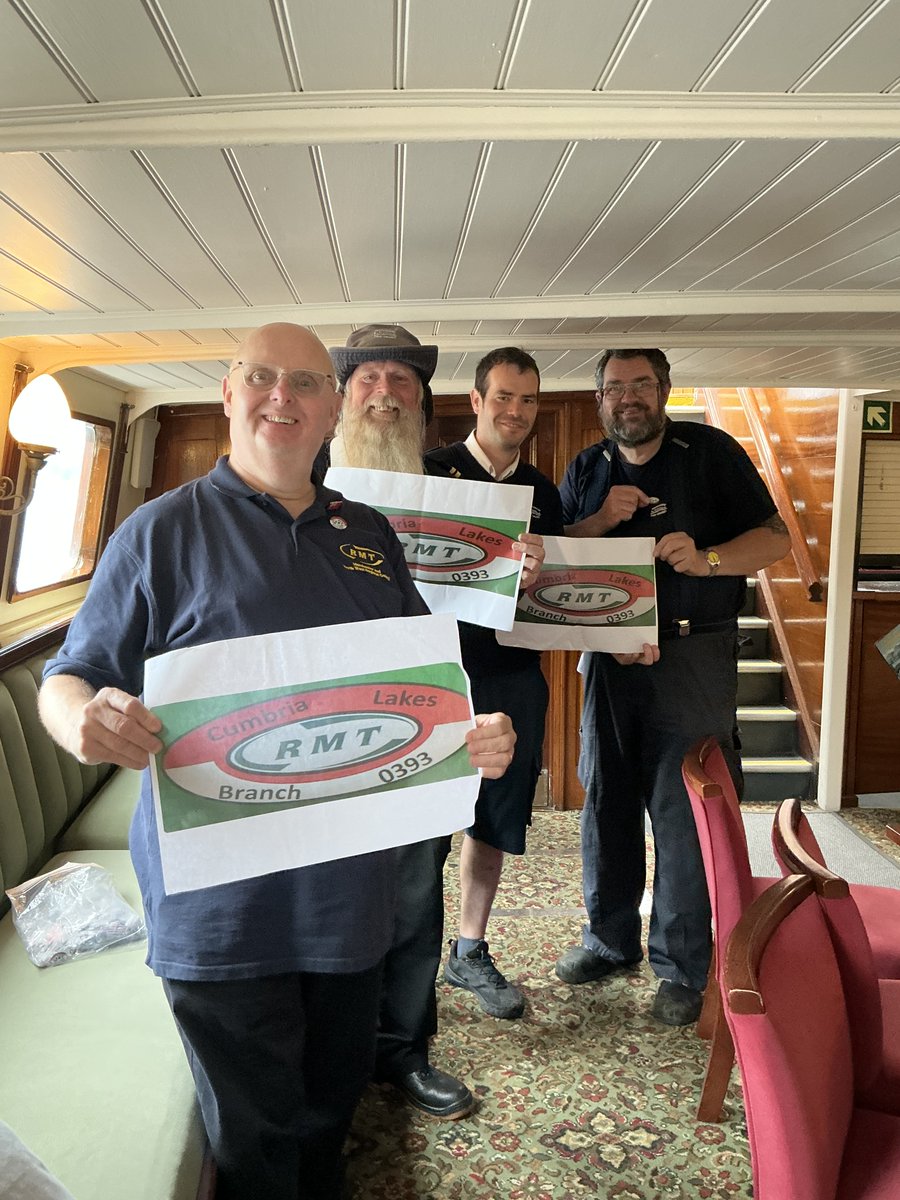 RMTunion's tweet image. Members of the RMT Manchester and North West of England Regional Council visiting members of our RMT Cumbria Lakes Branch - where we handed out the new branch badges