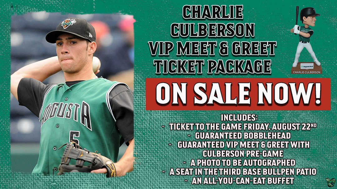 GreenJackets's tweet image. 🚨ON SALE NOW! ‼️
Grab the Charlie Culberson VIP Meet & Greet package for just $40!
🎁 Includes:
✅ Culberson bobblehead
✅ VIP Meet & Greet (6–6:40 PM)
✅ Autograph photo
✅ 3B Bullpen Patio seat
✅ All-You-Can-Eat buffet
🎟️ bit.ly/Culberson_VIPP…