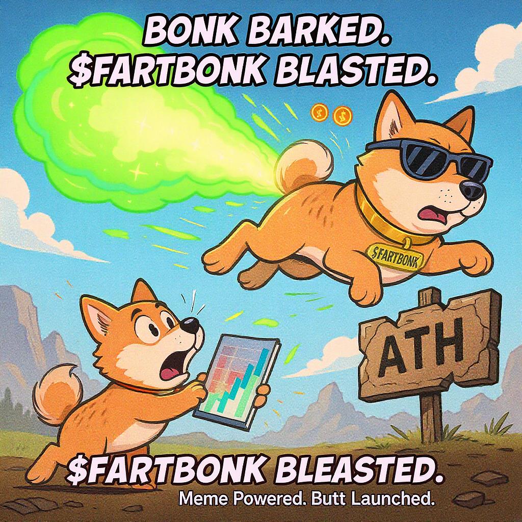 fartbonkSol's tweet photo. First there was BONK. It barked.
Then came FART. It blasted.
Now there’s $FARTBONK — and it’s barking while blasting 💨🐶💥

📈 The chart's trembling. The resistance is sweating.
We’re not knocking on ATH…
We're KICKING THE DOOR IN WITH A FART. 💨🚪💥

This isn’t just a meme — it’s a movement powered by gas and glory.
BONK ran. FARTBONK flies. 🚀

#FARTBONK #BONK #Solana #ATHIncoming #TrustTheFart #MemeCoin #DeFi #HODL #NoPaperButts