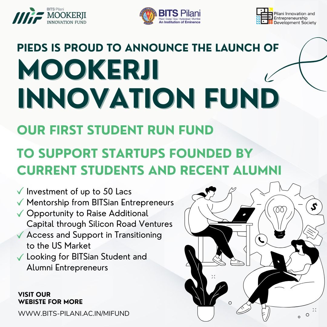 Excited to be a part of this experiment to encourage entrepreneurship in the world-class "Institute of Eminence", <a href="/bitspilaniindia/">BITS Pilani</a>. @MookerjiFoundation <a href="/SiliconRoadHQ/">Silicon Road Ventures</a>