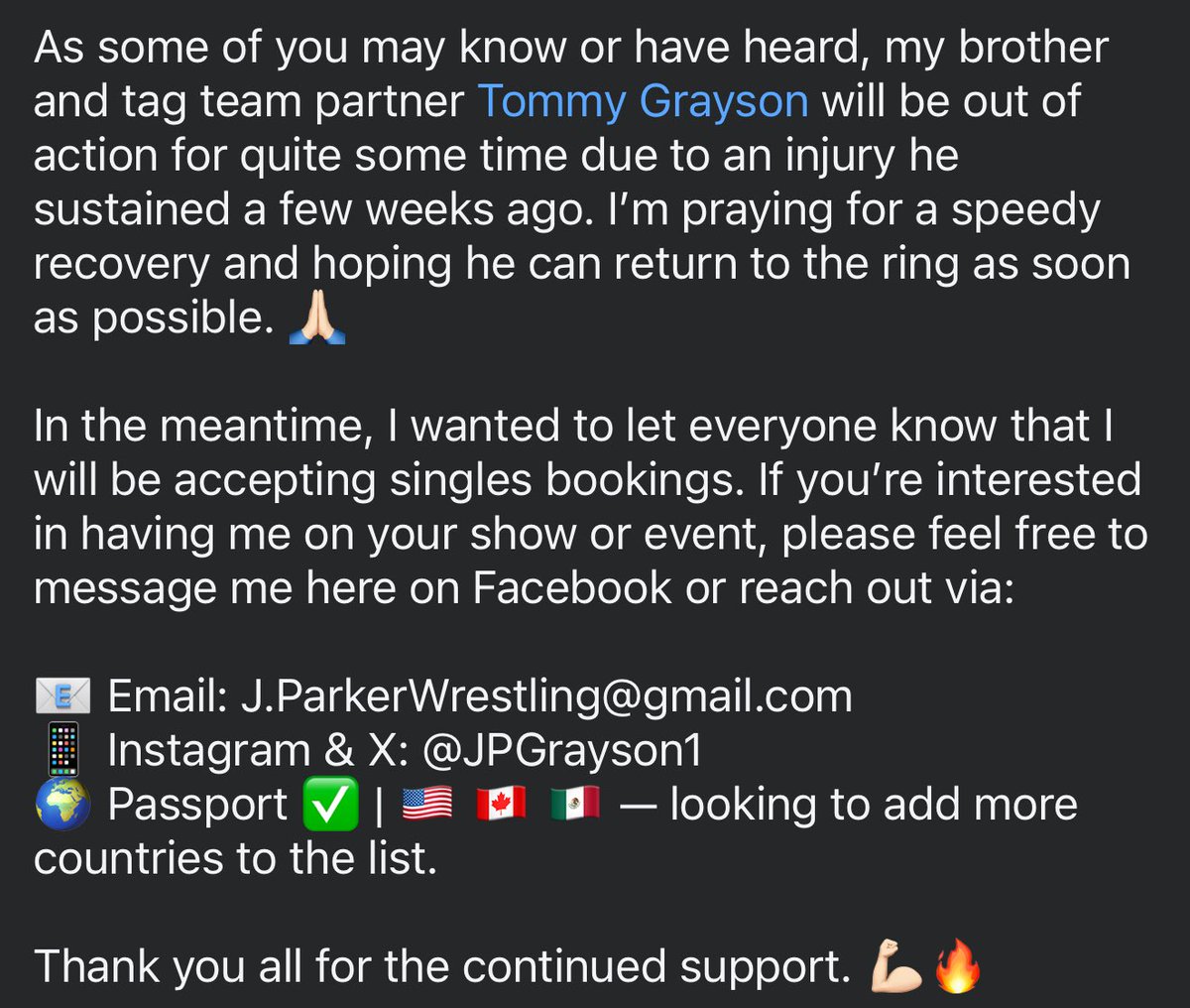 JPGrayson1's tweet image. Now accepting singles bookings for the remainder of the year