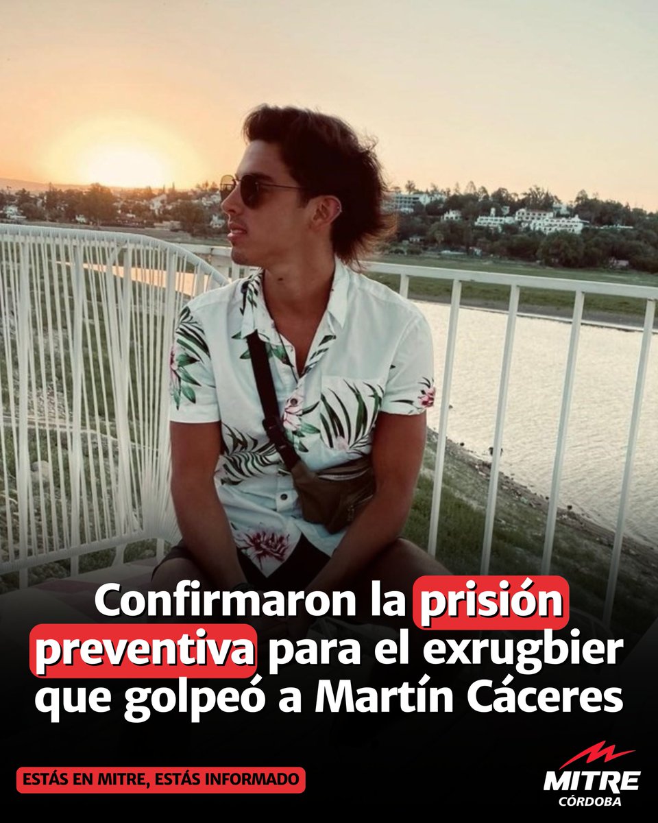 🚨 Córdoba: confirmaron la prisión preventiva para Agustín Fasulo Martínez, el exrugbier acusado de golpear brutalmente a Martín Cáceres en la zona del Chateau. La Justicia lo imputó por lesiones gravísimas.