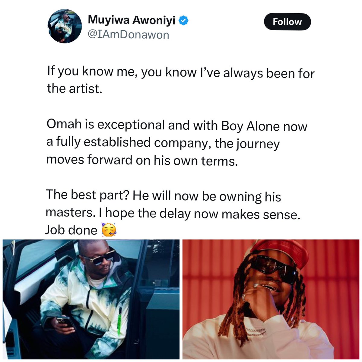 HipTv's tweet image. “You were sacked” — Kaestyle shades Omah Lay’s ex-manager.
Muyiwa claps back: “I got him out of the slave deal you signed. Now he’s free. You? Still a slave.” 💀
