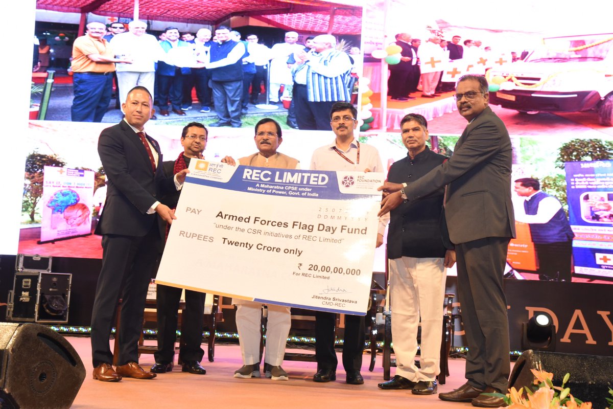 RECLindia's tweet image. REC’s commitment towards advancing inclusive growth through meaningful initiatives and causes continues!
Honouring those who serve our nation, REC extends CSR support worth ₹ 20 crore to the Kendriya Sainik Board as part of our 56th Foundation Day Celebration. The contribution…