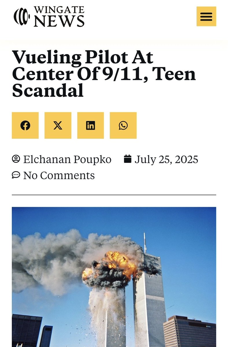 "Vueling Airlines is under increasing scrutiny after it was revealed that the pilot involved in removing more than 50 Jewish French teenagers from a flight earlier this week had, trained two of the terrorists responsible for the September 11 attacks"
wingatenews.com/vueling-pilot-…