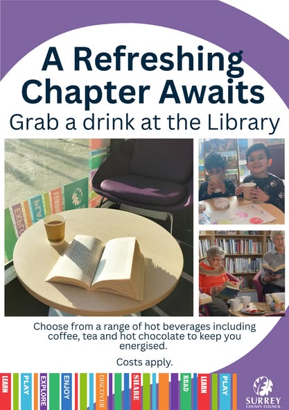 FrimleyGreenLib (@frimleygreenlib) on Twitter photo Grab a coffee at the library. ☕️ It's quick and easy to use. Pick up a pod or tea bag from the Helpdesk, pay and brew your drink at the machine.
Tea: 60p
Americano: £1.00
Latte: £1.50
Hot Chocolate: £1.25
15p discount if you bring your own cup.
<a href="/SurreyLibraries/">Surrey Libraries UK</a> Grab a coffee at the library. ☕️ It's quick and easy to use. Pick up a pod or tea bag from the Helpdesk, pay and brew your drink at the machine.
Tea: 60p
Americano: £1.00
Latte: £1.50
Hot Chocolate: £1.25
15p discount if you bring your own cup.
<a href="/SurreyLibraries/">Surrey Libraries UK</a>