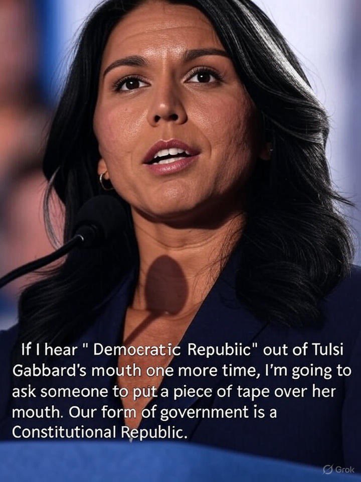 If I hear "Democratic Republic" out of Tulsi Gabbard's mouth one more time, I'm going to ask someone to put a piece of tape over her mouth. We have a Constitutional Republic form of Government with a Democratic Election System.

<a href="/TulsiGabbard/">Tulsi Gabbard 🌺</a> #USConstitution #NaturalRights