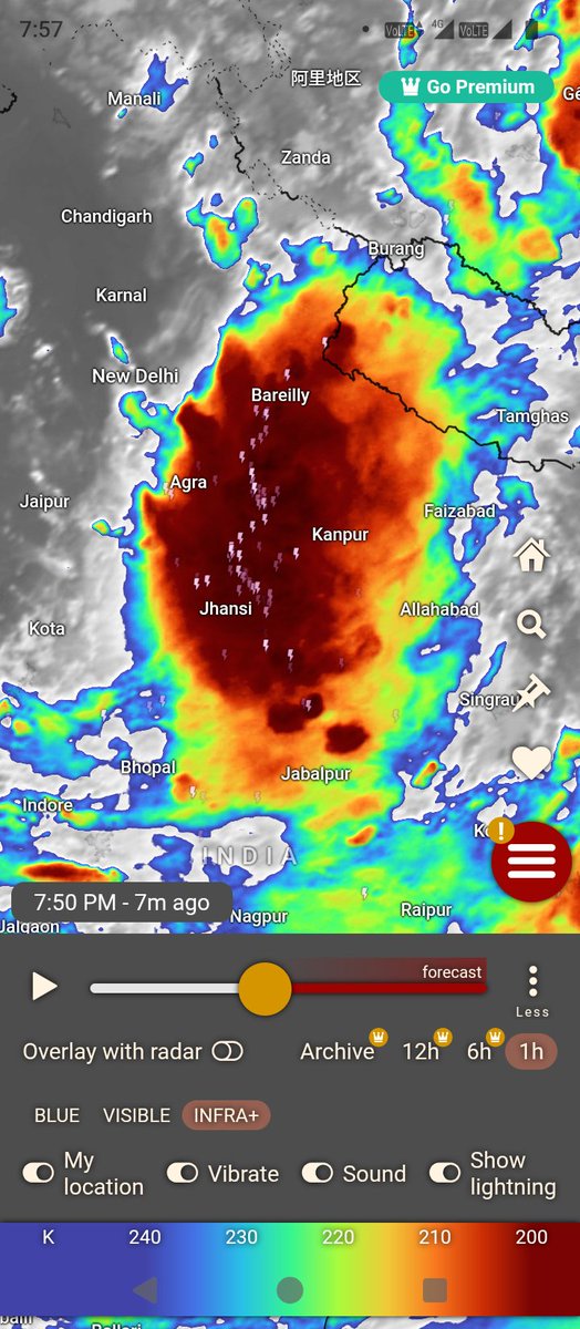 pkusrain's tweet image. Very severe thunderstorm affecting Western and central parts of Uttarpradesh.