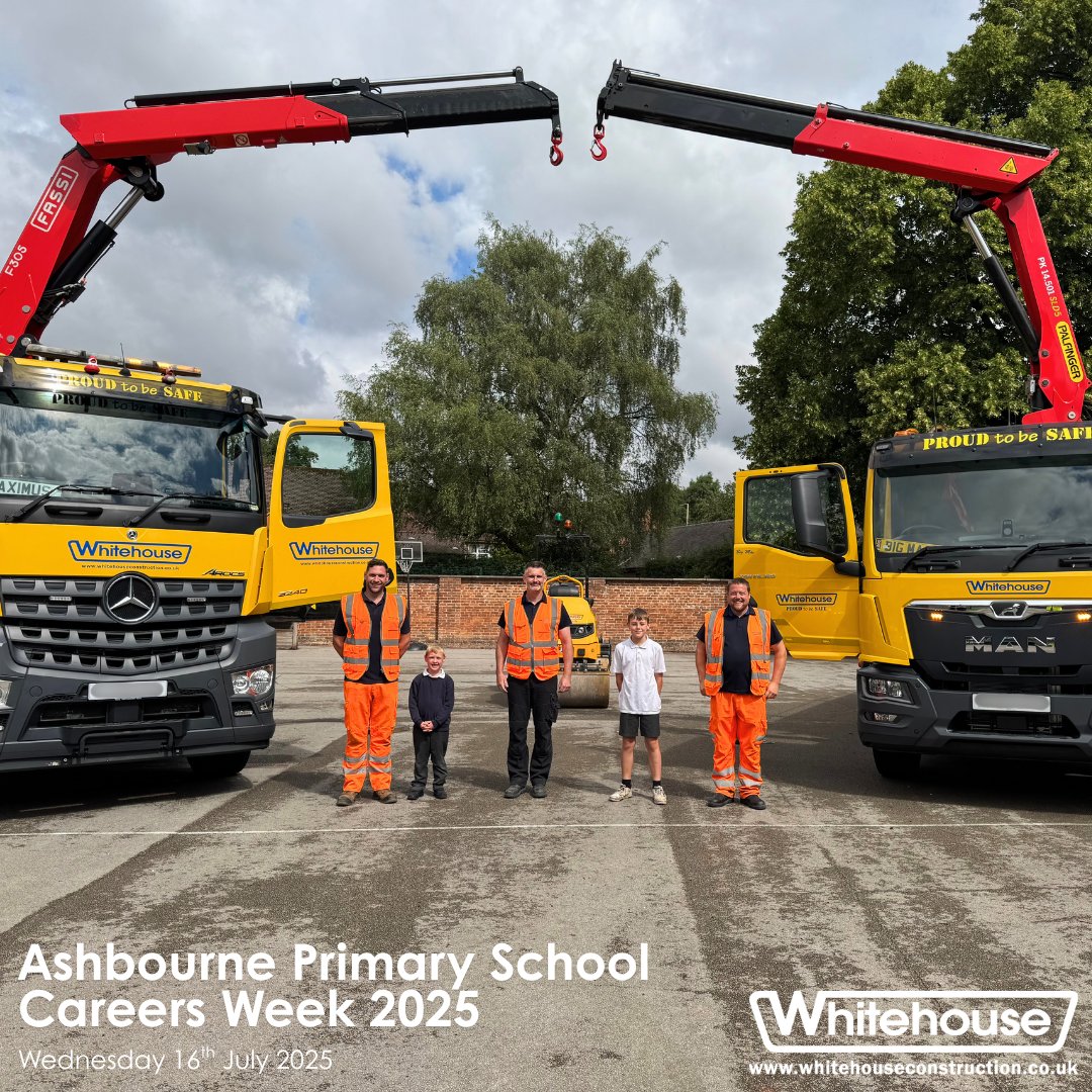 Last week, our Plant and Delivery team had the pleasure of visiting Ashbourne Primary School as part of their Careers Week. We introduced the children to the world of civil engineering, sharing insights into what we do and how it shapes the world around them. 👷#wearewhitehouse
