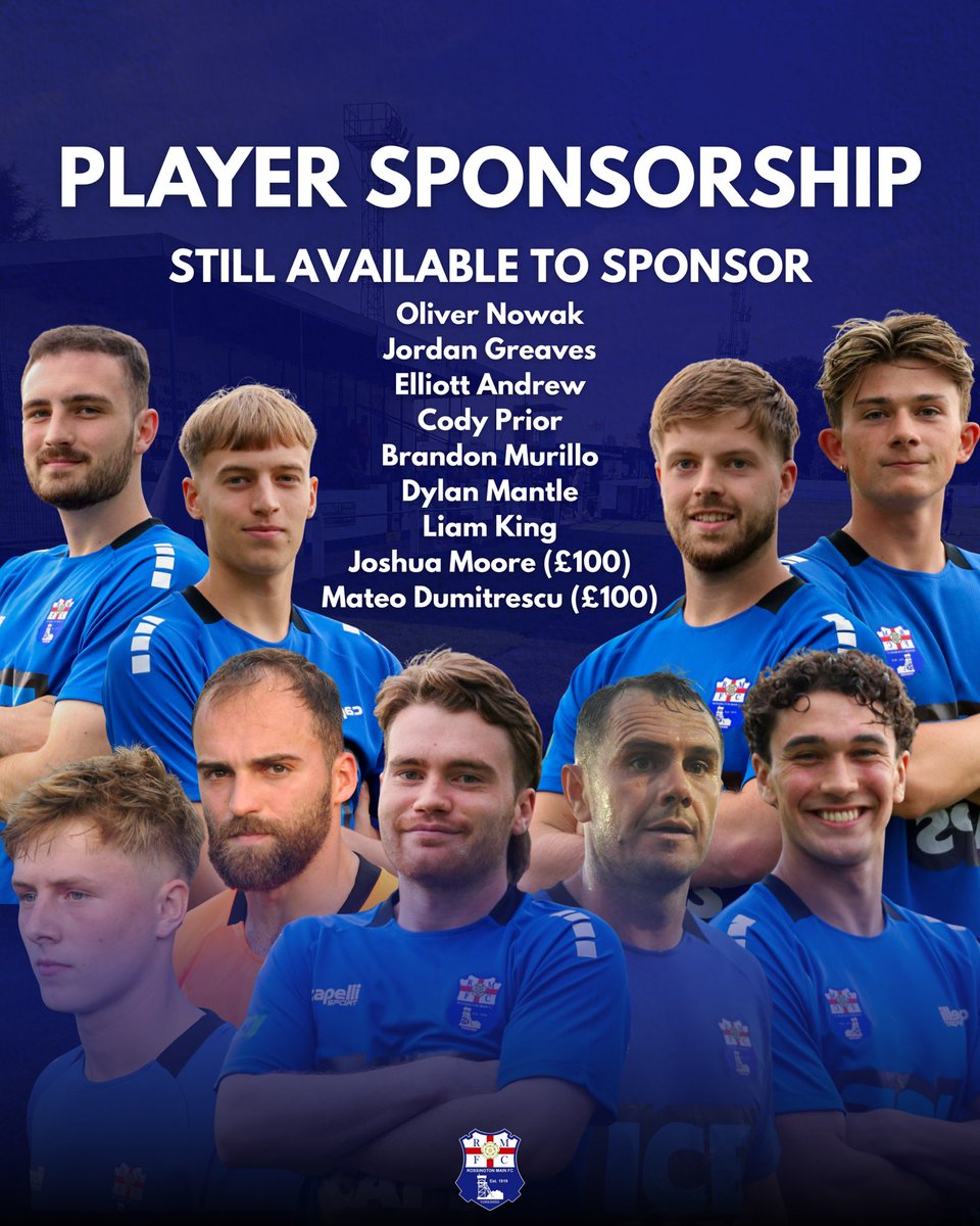 Rossington Main FC (@rmfc1919) on Twitter photo Nine players remain to sponsor for the new season starting tomorrow. This includes your logo in our matchday programme and graphics, social media shoutouts, and PA announcements all for ยฃ150pp. Contact us now โฌ๏ธ
๐ฒ Send us a DM or
๐ง rmfc1919@rossingtonmainfc.co.uk
#UpTheRosso Nine players remain to sponsor for the new season starting tomorrow. This includes your logo in our matchday programme and graphics, social media shoutouts, and PA announcements all for ยฃ150pp. Contact us now โฌ๏ธ
๐ฒ Send us a DM or
๐ง rmfc1919@rossingtonmainfc.co.uk
#UpTheRosso