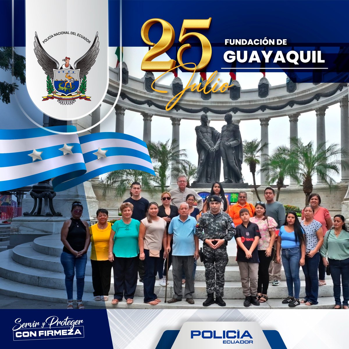 CmdtPoliciaEc's tweet image. En este 25 de julio, al conmemorarse un aniversario más de la fundación de #Guayaquil, expreso mi más sincero saludo a esta tierra de valientes, emprendedores y luchadores incansables.
Como @PoliciaEcuador, reafirmamos nuestro compromiso de servir y proteger con firmeza a cada…