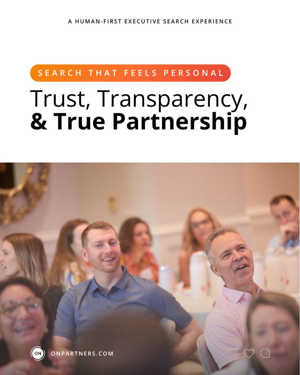 Executive search should feel personal, transparent, and built on trust.

At ON Partners, we believe true partnerships drive the best outcomes. Our high-touch, partner-led model means clients work directly with experienced experts who stay engaged from start to finish.

🔗 in bio.