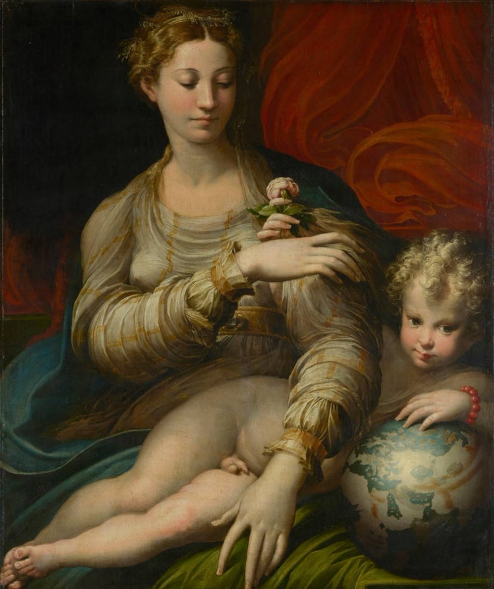 ChDellen's tweet image. « Agonise mais ne consent,
Une rose dans les ténèbres. »
Mallarmé
🎨 La Vierge à la rose, 1530
Parmigianino