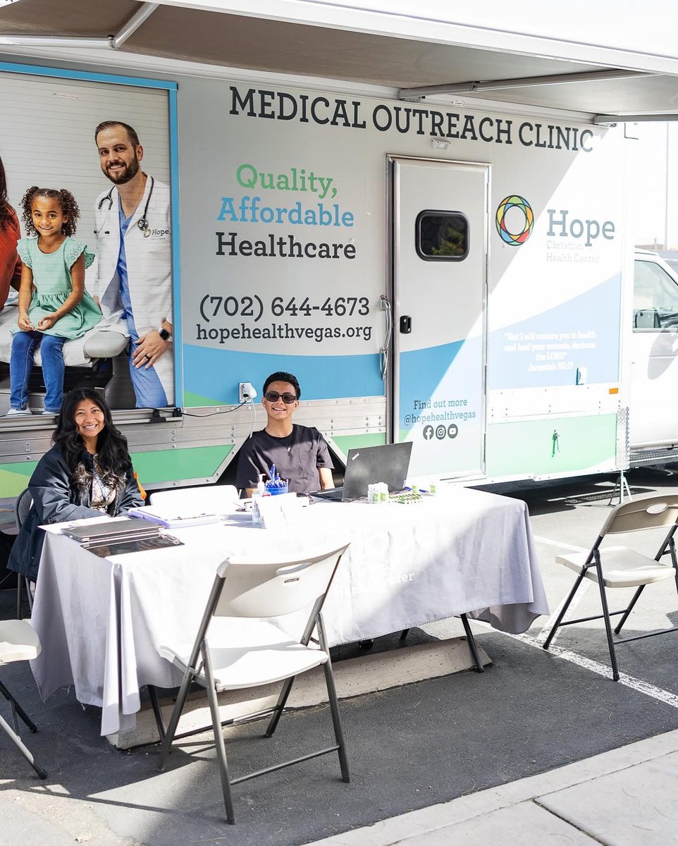 ForRecovery's tweet image. 🔜Happening today! Primary health, diabetic care, wound care, and mental health services available at the Hope Christian Health Center mobile clinic. Stop by today between 8 - 12 for a broad array of free and affordable healthcare services. 💙🩵
#lasvegas #lasvegaslocals…