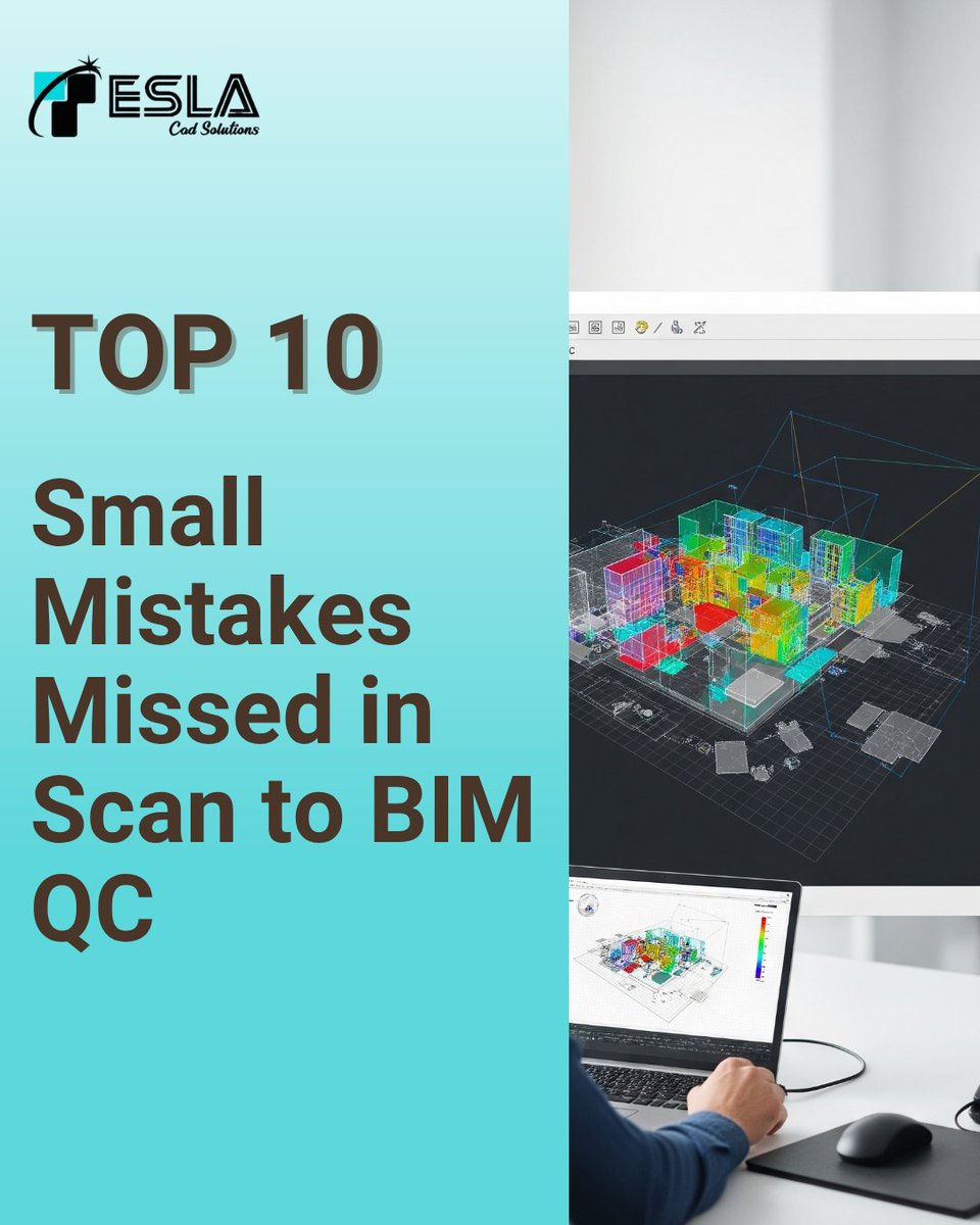 Teslacadau's tweet image. Precision is paramount in Scan to BIM workflows. Discover the Top 10 Small Mistakes Often Missed in Scan to BIM QC in our new carousel. 
Read more: linkedin.com/feed/update/ur…
#BIMAccuracy #ScanData