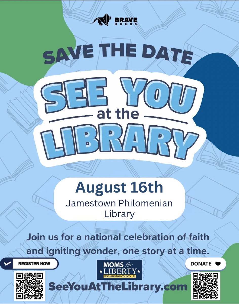 RIMoms4Liberty's tweet image. Our flyers are ready to print and share! Please share this with your church, mom groups, committees, and EVERYONE in person and online. Let’s make this a great family event! 🗽🇺🇸
@KirkCameron @brave
#SeeYouAtTheLibrary #SYATL #SYATL2025 #BRAVEBooks #M4L