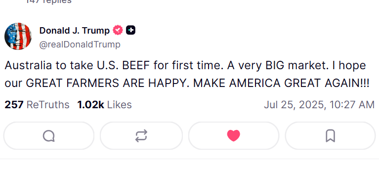 Gig_Digger's tweet image. Great news and great for our farmers. It makes me wonder why they never took beef before and why we just put up with that while our markets were wide open for them. #Trump #Tariffs