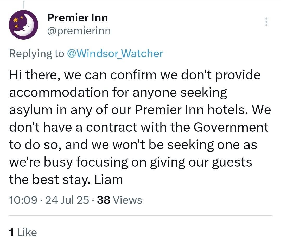 Well done <a href="/premierinn/">Premier Inn</a>