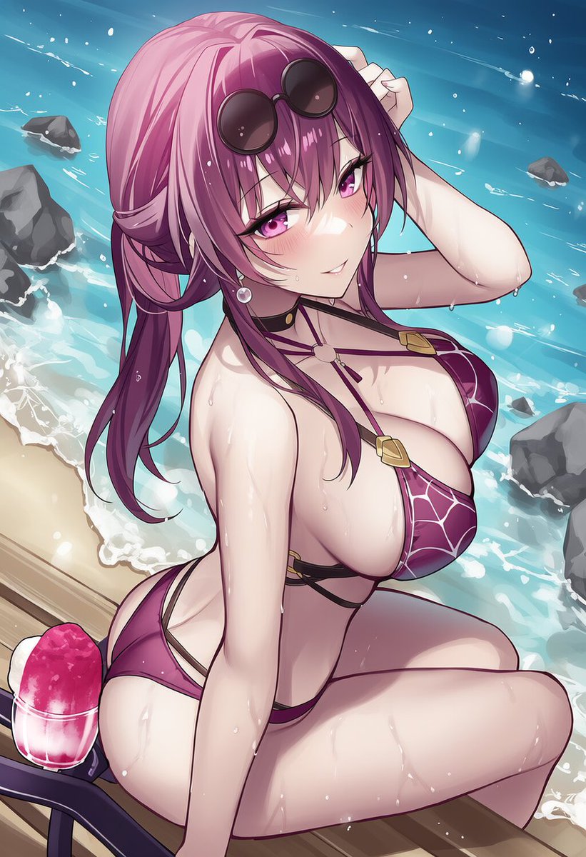 Fobing0715's tweet image. 今日はずっと海で遊んでたよ🌊✨
日差しが強くて、ちょっと焼けちゃったかも…？
冷たいスイーツも忘れずにね🍧💕
#AIイラスト