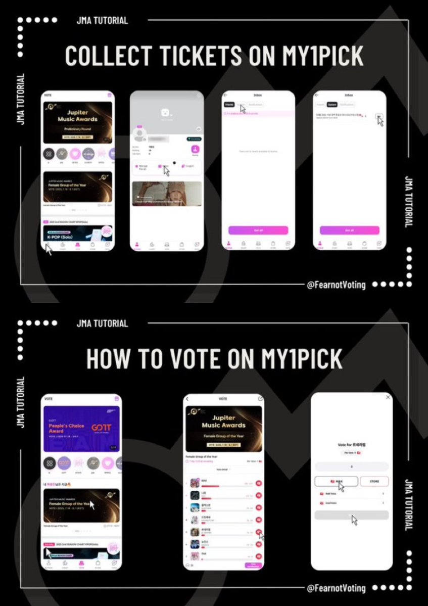 FearnotVoting's tweet image. [JMAs 2025]

🗣️ FEARNOTs!

It’s time to log in on MY1PICK and claim your 5 JMA voting 🎟️ before midnight KST!

Inbox -&amp;gt; System -&amp;gt; Tap “Receive” to collect 🔁

⚠️ DON’T SAVE THEM USE IMMEDIATELY!! 🎟️WILL EXPIRE AT MIDNIGHT (KST)

🗓️ 07/25 ~ 08/01 

#LE_SSERAFIM #르세라핌