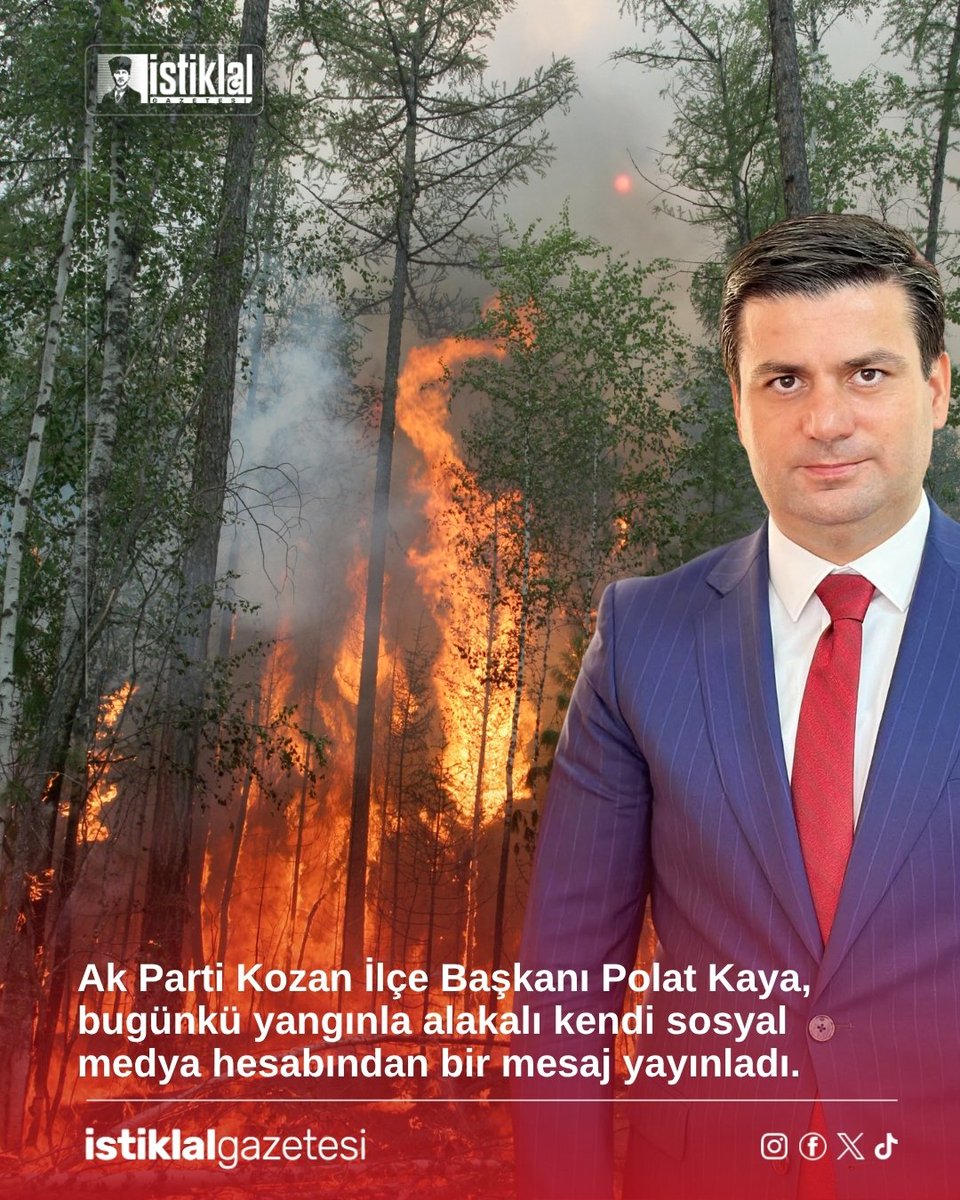 AK Parti Kozan İlçe Başkanı Polat Kaya, Henüzçakırı Kuşçular mevkiindeki orman yangınıyla ilgili geçmiş olsun mesajı paylaştı:

Ayrıntılar; 
instagram.com/p/DMiK9GWM8IC/…

#Kozan #OrmanYangını #PolatKaya #GeçmişOlsun #AKPartiKozan