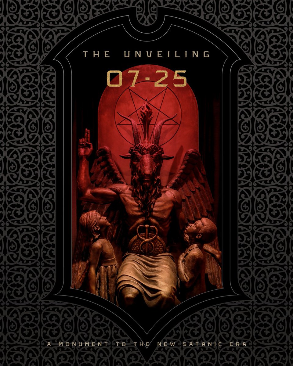 satanic_temple_'s tweet image. Happy Unveiling Day!
Ten years ago today, Baphomet with Children was unveiled, signaling the beginning of the new Satanic era. We observe this milestone in Satanic history by celebrating Unveiling Day every July 25th.
Wishing everyone a very happy 10th Unveiling Day!