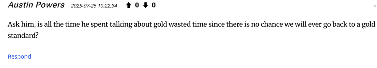 George Selgin (@georgeselgin) on Twitter photo Below, one of several silly replies to <a href="/tylercowen/">tylercowen</a>'s query "What Should I ask George Selgin?"
FTR, though I've written about its history, I've _never_ looked forward to the gold standard's revival. My writings, starting with my first book, mostly take a fiat stnd. for granted. Below, one of several silly replies to <a href="/tylercowen/">tylercowen</a>'s query "What Should I ask George Selgin?"
FTR, though I've written about its history, I've _never_ looked forward to the gold standard's revival. My writings, starting with my first book, mostly take a fiat stnd. for granted.