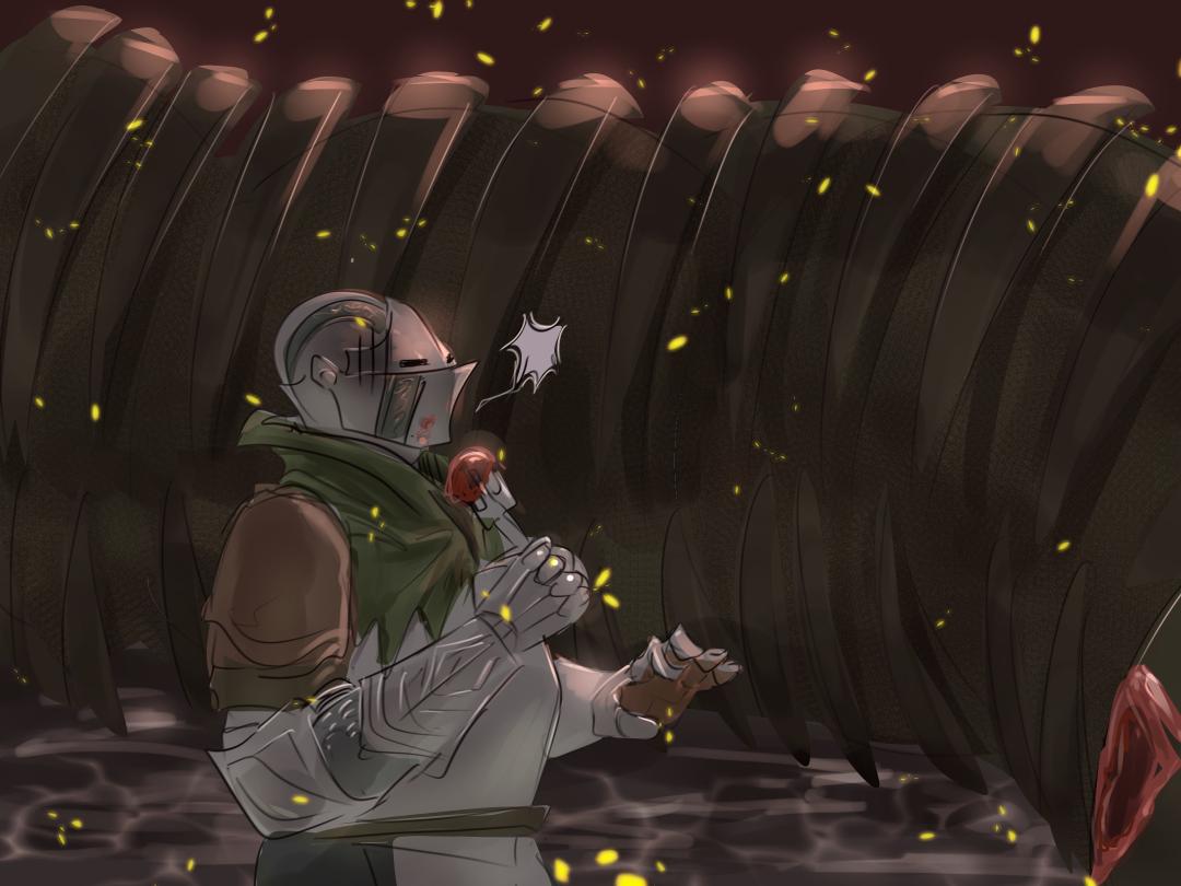 Ga1ahad_Abyss's tweet image. It&apos;s meaningless rkgk
Ashen one is eating Carthus Sandworm (???