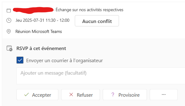 val_strch's tweet image. Non mais alors ça
Boite de conseil avec qui j'ai jamais interagi. Ça propose un point comme ça là direct.
Le bouton refuser va servir