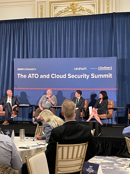 USGSA's tweet image. FedRAMP Director Pete Waterman represented @USGSA at the 2025 GovForward ATO & Cloud Security Summit & shared how @FedRAMP is speeding authorizations & empowering agencies to adopt secure cloud solutions faster. ow.ly/HHAI50WvjT8