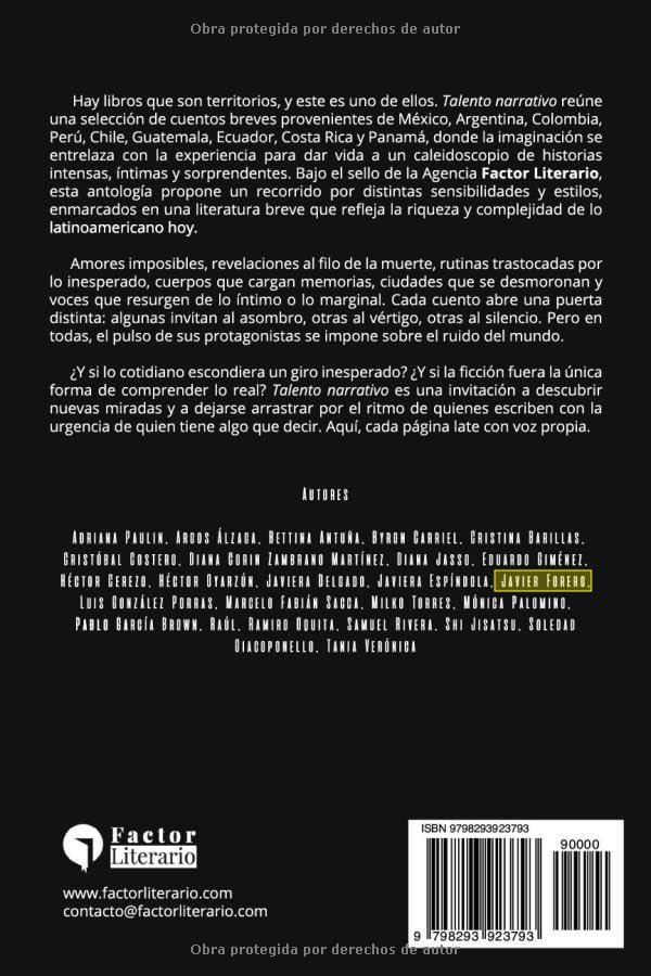 jforero's tweet image. 🎉 ¡Publicado mi nuevo cuento!
“𝗟𝗮 𝘃𝗶𝗱𝗮 𝗰𝗮𝗯𝗲 𝗲𝗻 𝘂𝗻𝗮 𝗰𝗮𝗷𝗮 𝗱𝗲 𝘇𝗮𝗽𝗮𝘁𝗼𝘀” forma parte de la antología Talento narrativo: cuentistas latinoamericanos 📘
Un sueño hecho papel.
🧳 ¿Y si toda la vida cupiera ahí?

👉 a.co/d/3dAUDon

#cuento #narrativa