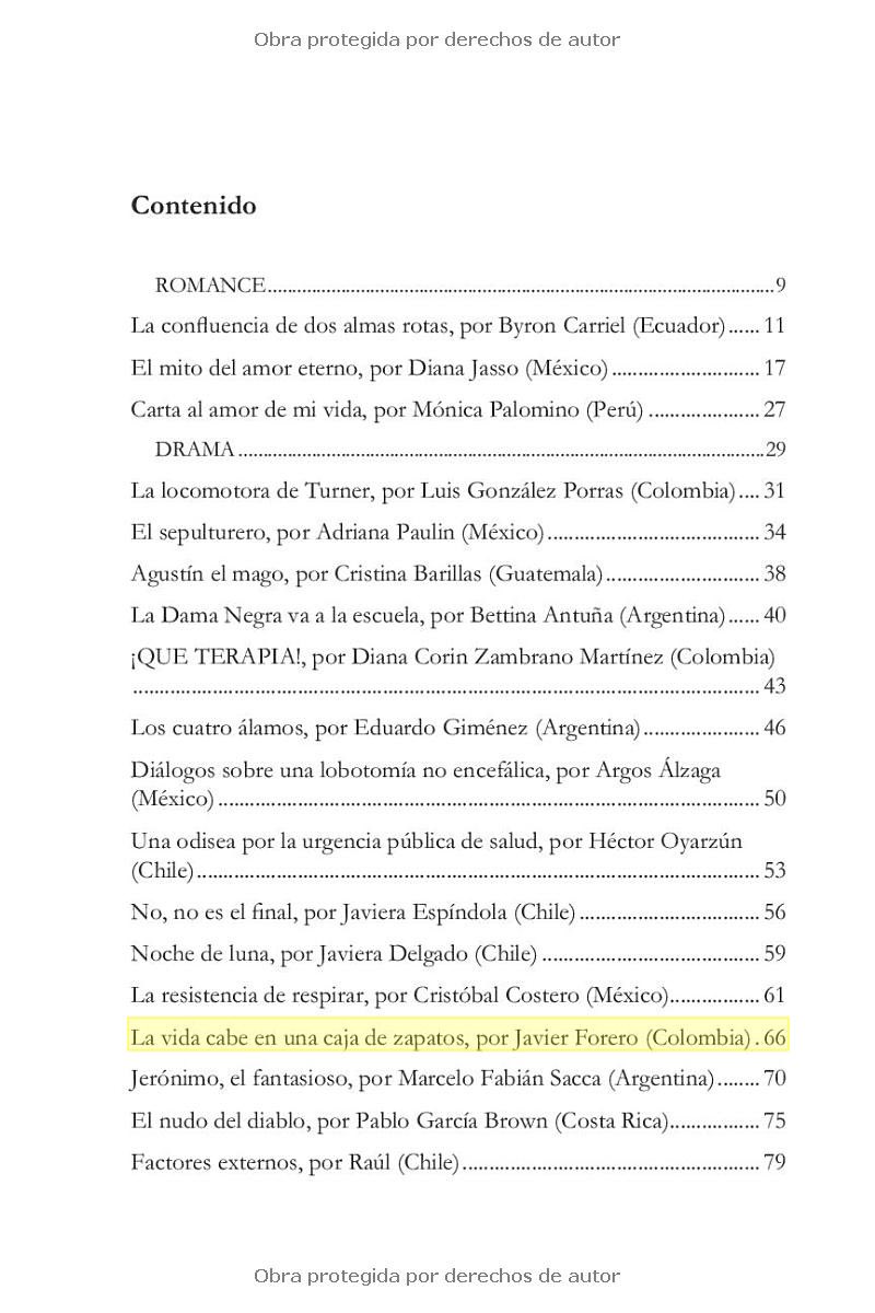 jforero's tweet image. 🎉 ¡Publicado mi nuevo cuento!
“𝗟𝗮 𝘃𝗶𝗱𝗮 𝗰𝗮𝗯𝗲 𝗲𝗻 𝘂𝗻𝗮 𝗰𝗮𝗷𝗮 𝗱𝗲 𝘇𝗮𝗽𝗮𝘁𝗼𝘀” forma parte de la antología Talento narrativo: cuentistas latinoamericanos 📘
Un sueño hecho papel.
🧳 ¿Y si toda la vida cupiera ahí?

👉 a.co/d/3dAUDon

#cuento #narrativa