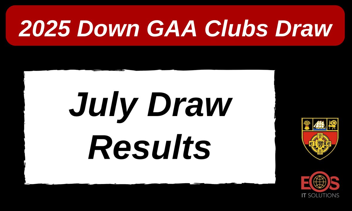 officialdowngaa's tweet image. 2025 Down GAA Clubs Draw – July Draw
Get all the latest news on the Down GAA app member.clubspot.app/club/down-gaa/…