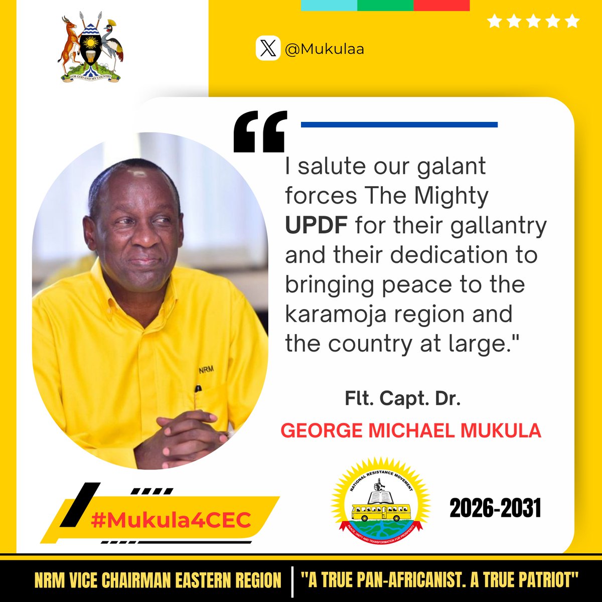_JMAlex's tweet image. Hon. Flt. Capt. Dr. @Mukulaa embodies the essence of a great patriot and a devoted Pan-Africanist. #Mukula4CEC ✅ @Mbararas_Finest @Levi_Eyaru @Nats20122351 @Uncle_Julio_Ug @job_matua @eastndy @MzeeKayiira @AkelloJM @NRMOnline
📷: @AnkoleNRM.