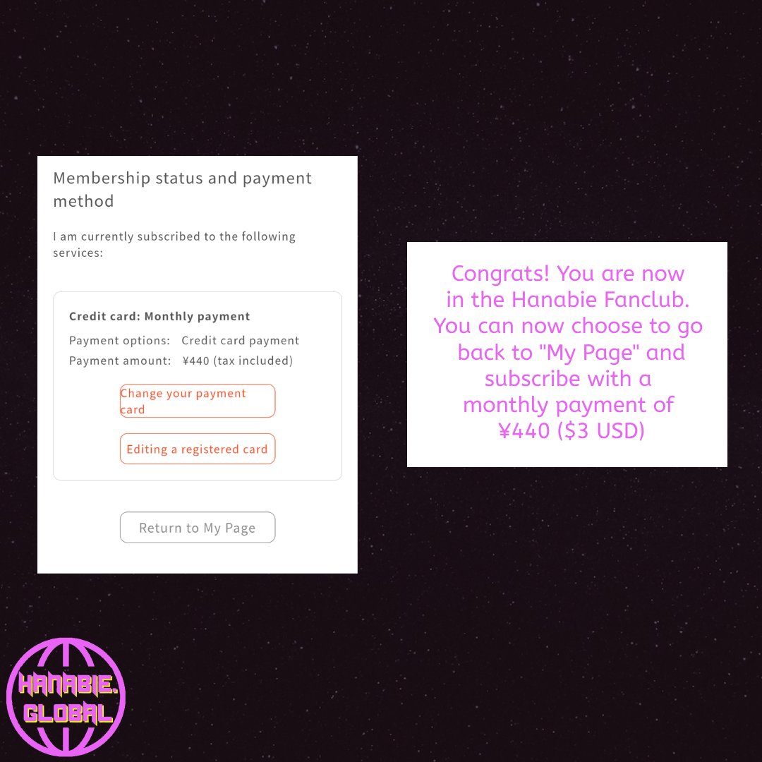 Hanabie_Global's tweet photo. Did you know #Hanabie has a fan club? It can be a little confusing for overseas fans to join, so I hope this tutorial can help you out!

To begin, click the link below on mobile. And don't forget to use your browsers built in translation tool!
https://t.co/U55cTXHufg https://t.co/hIPuZT0dD5