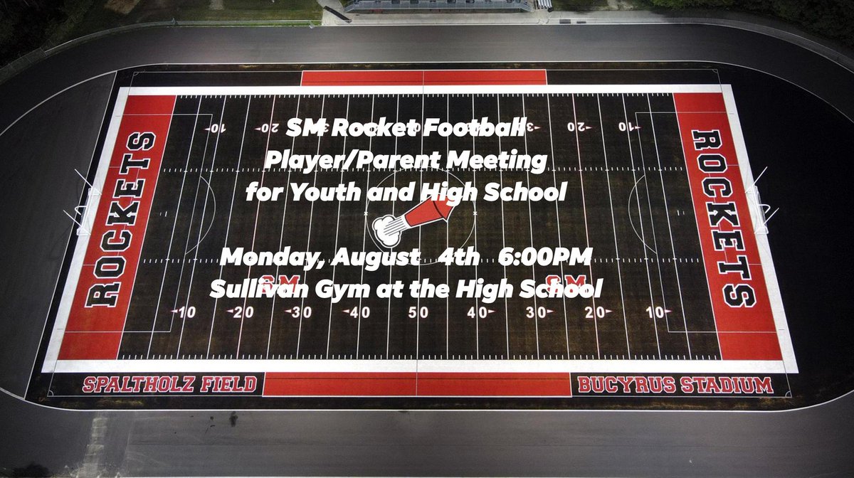 SMRocketFBBC's tweet image. Rocket Football Parent Meeting August 4th