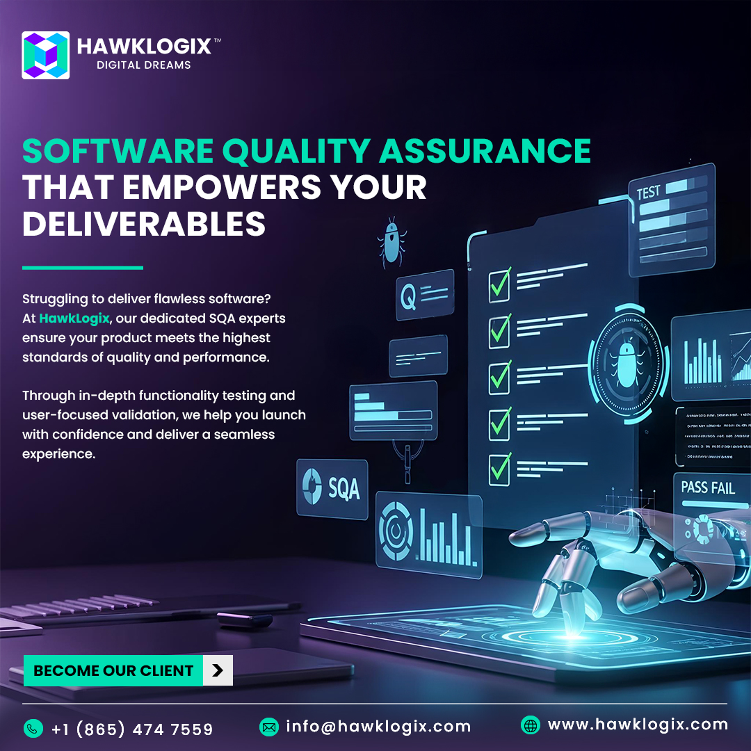 HAWKLOGIX1's tweet photo. At HawkLogix, our SQA experts ensure every feature is tested, every bug is caught, and every launch is seamless. From agile testing to real-world validation—we help you deliver excellence.

#HawkLogix #SoftwareQualityAssurance https://t.co/aDDYoT9nDa