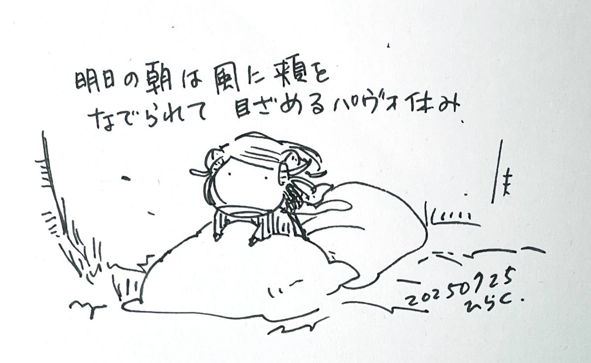 #パヴォ休み 
明日の朝は風に頬を撫でられてる目覚めるパヴォ休み。
Tomorrow morning I will wake up with the wind caressing my cheek. 