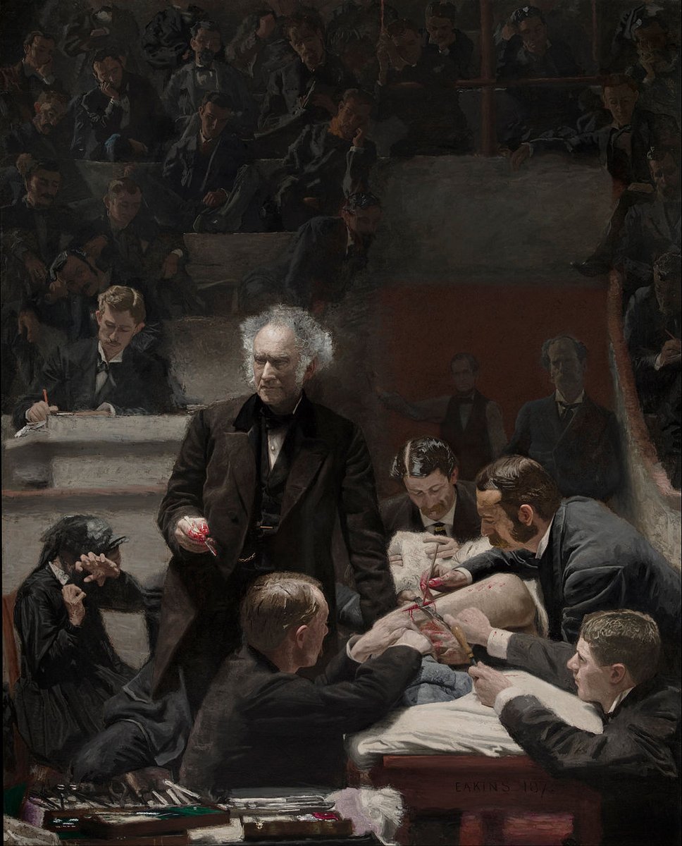 DavidWSWSarts's tweet image. Thomas Eakins (1844)-Painter deeply influenced by the US Civil War. “His reputation as the greatest realist among American painters rests largely upon his ruthlessly honest portraits and portrait groups.” “Hardly appreciated in his time, a man virtually ignored by his society.”