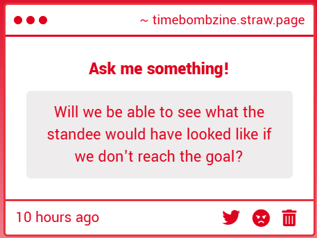 TimeBombZine's tweet image. Yes, we will reveal the last few stretch goals soon!