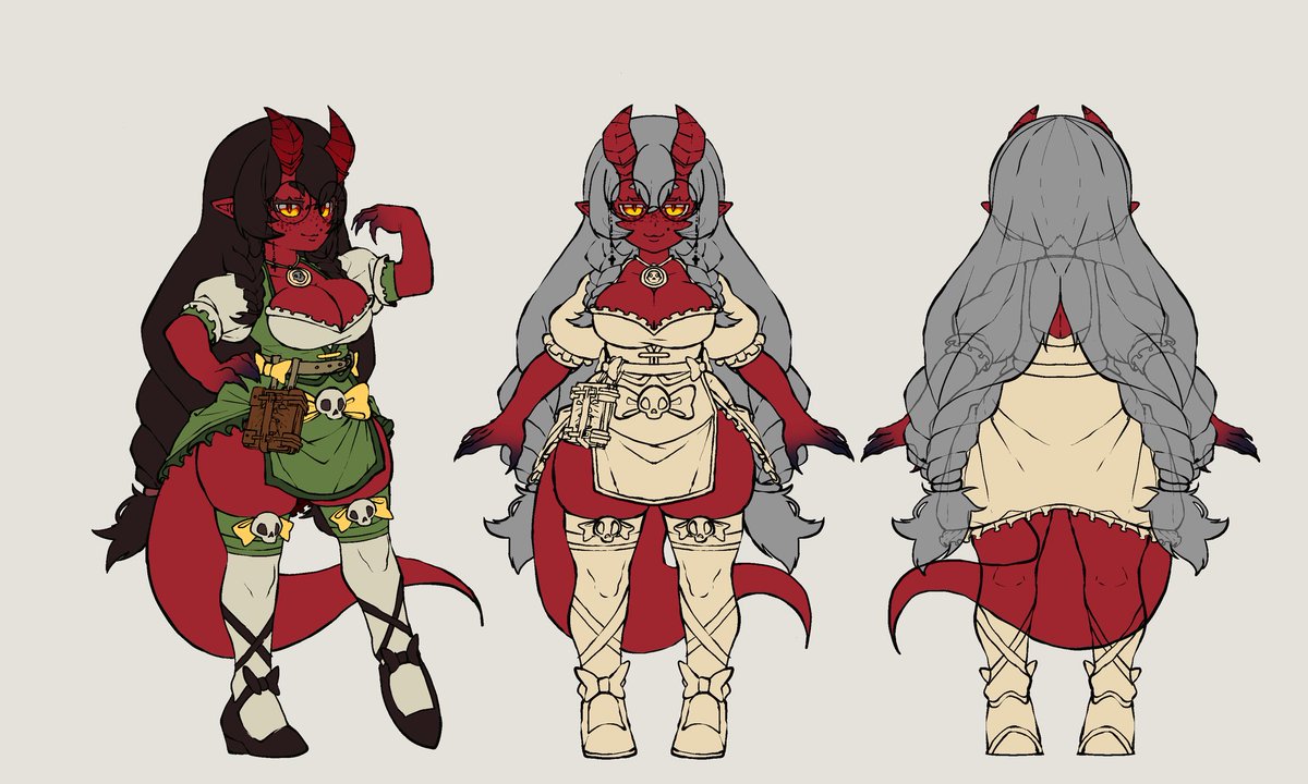 LudoHowls's tweet image. Okie, Iโm asking for help cause I am severely struggling to find a color palette for my tiefling.
What colors would you recommend on the outfit? ๐ง