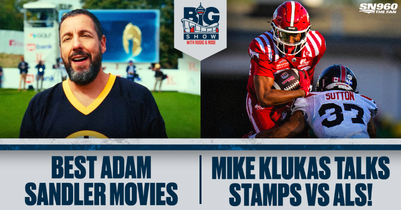 Sportsnet960's tweet photo. 📲 ON DEMAND: Hour 3⃣ of the Big Show w/ @MattRoseYYC and @Bkrahn3Krahn 

 🎬 What are the best Adam Sandler Movies of All Time?

🏈 @klukatron talks Stamps vs Alouettes!

⛳️ Speargrass Golf Show!